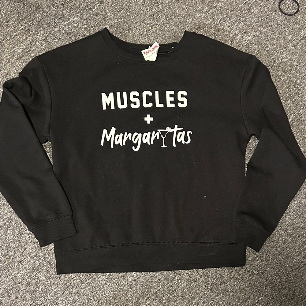 Muscles + Margaritas Black Sweater NWT S